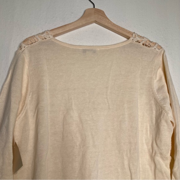 Coldwater Creek Crochet Vines Cardigan Ivy Color Size Large 14-16 NWT - Picture 4 of 11